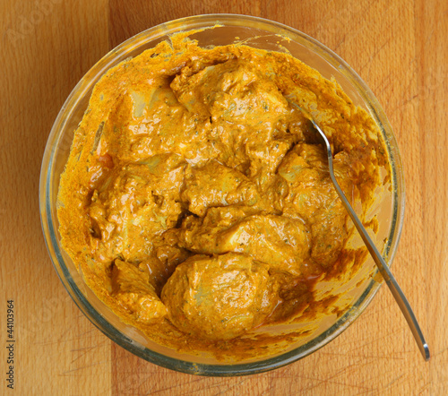 Photo: Marinating Chicken Tikka Meat Marinating Chicken Tikka Meat