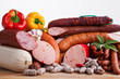 assortiment of sausages