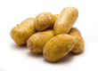 A pile of potatos on a white background