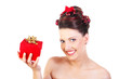 Christmas Lady with a Gift