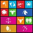 vector illustration of metro style zodiac star signs