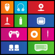 Vector: Various metro style icons of PC accessories Various metro style icons of PC accessories