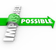 Possible Arrow Jumping Over Impossible Positive Attitude