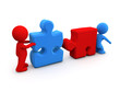 3d small people cooperation