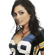 Photo: Beautiful young woman in football costume Beautiful young woman in football costume