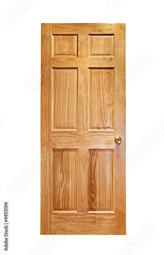 Photo: Wooden door isolated Wooden door isolated