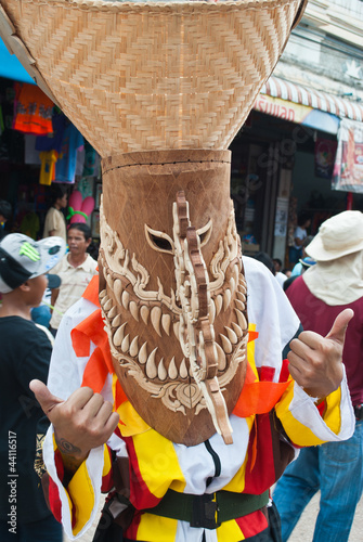Photo: LOEI PROVINCE,THAILAND-J ULY 23:Unidentified men wear ghost cost LOEI PROVINCE,THAILAND-J ULY 23:Unidentified men wear ghost cost