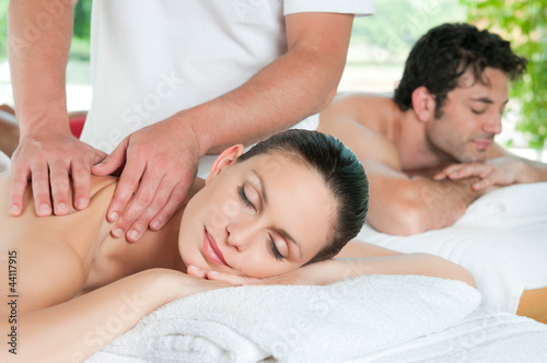 Photo: Couple relaxing with massage Couple relaxing with massage