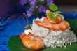 Gambas auf Minzreis