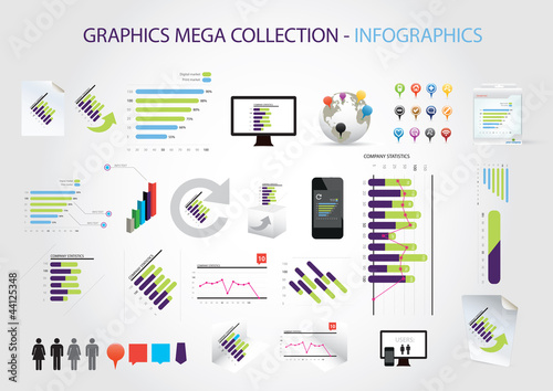 Vector: Graphics mega collection - infographics Graphics mega collection - infographics