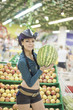 The girl with a water-melon