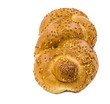 Loaf of challah bread isolated on white background