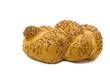 Loaf of challah bread isolated on white background