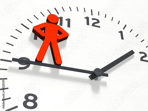 Illustration: Figur & Uhr: Herr über die Zeit Figur & Uhr: Herr über die Zeit