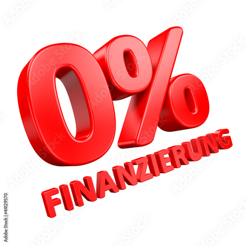 Illustration: 0% Finanzierung - 3D Schriftzug 0% Finanzierung - 3D Schriftzug