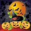 Halloween background with pumpkins