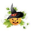 Halloween pumpkin with hat