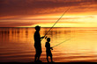 Fisherman silhouettes at sunrise Fisherman silhouettes at sunrise