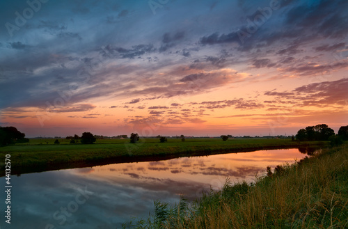 Photo: sunrise on Dutch river sunrise on Dutch river