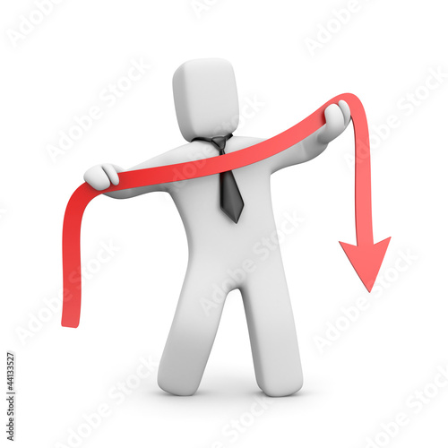 Illustration: Businessman tries to revive the arrow Businessman tries to revive the arrow