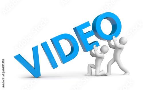 Illustration: 3d small people raise word video 3d small people raise word video
