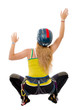 free climbing in white background