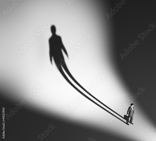 Illustration: Business man long shadow Business man long shadow