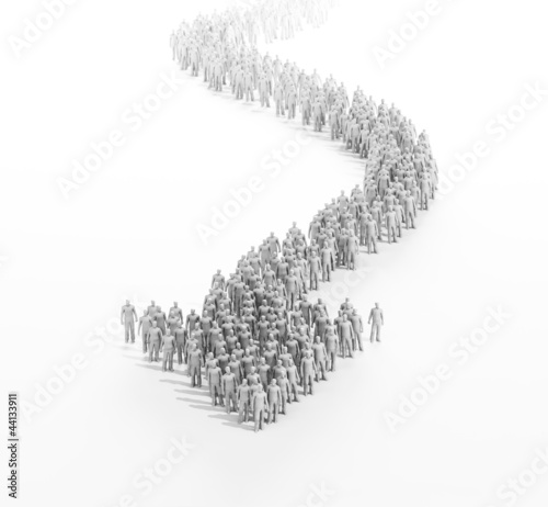 Illustration: 3d people forming an arrow 3d people forming an arrow