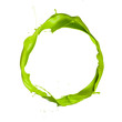Isolated shot of green paint splash on white background