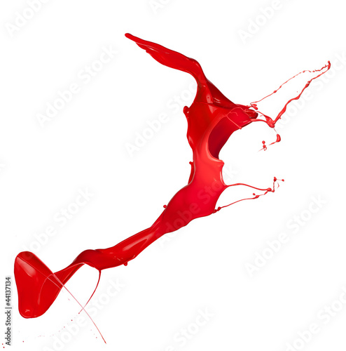 Photo: Isolated shot of red paint splash on white background Isolated shot of red paint splash on white background