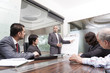 young businessman giving presentation