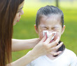 Asian girl with flu