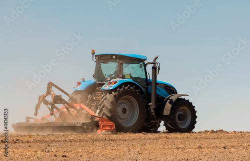 Photo: Agricultural machinery, work in the field. Agricultural machinery, work in the field.