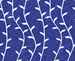 Purple floral vector seamless horizontal texture with lianas