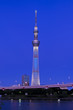 東京スカイツリーと隅田川の夜景