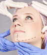 Photo: Beautiful young woman, with perforation lines Beautiful young woman, with perforation lines