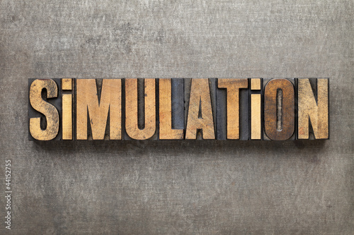 Photo: simulation word in wood type simulation word in wood type