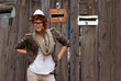 Hipster girl posing outdoors