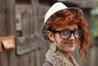 Smiling hipster girl