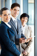 group of businesspeople with tablet computer