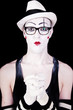 Portrait of the mime theater glasses
