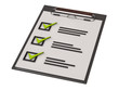 Illustration of paper clipboard with check list