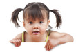 Kid with white banner