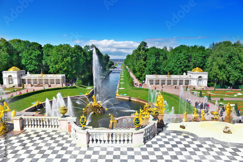 Photo: Grand cascade in Pertergof, Saint-Petersburg, Russia. Grand cascade in Pertergof, Saint-Petersburg, Russia.