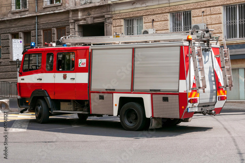 Photo: Fire truck in the street Fire truck in the street