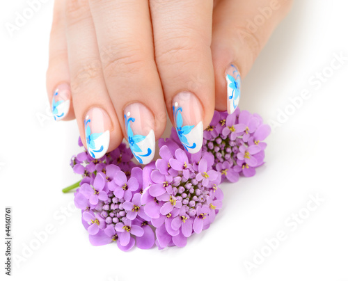 Photo: Nail art and flower Nail art and flower