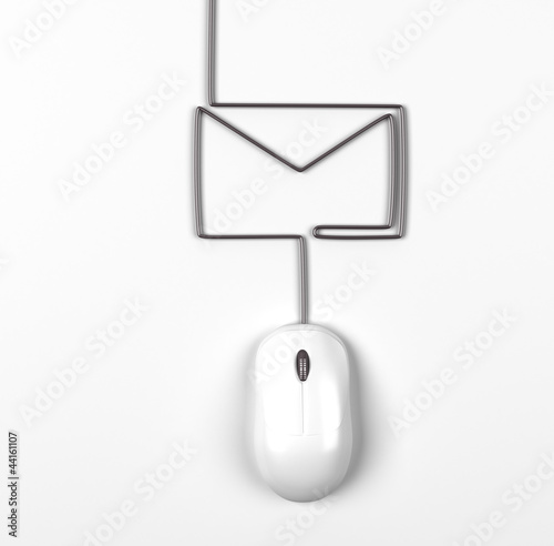 Illustration: mouse and envelope mouse and envelope
