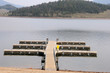 Boat dock at a mountain lake