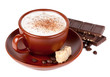 Cappuccino with chocolate and spices