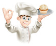 Baker with cupcake